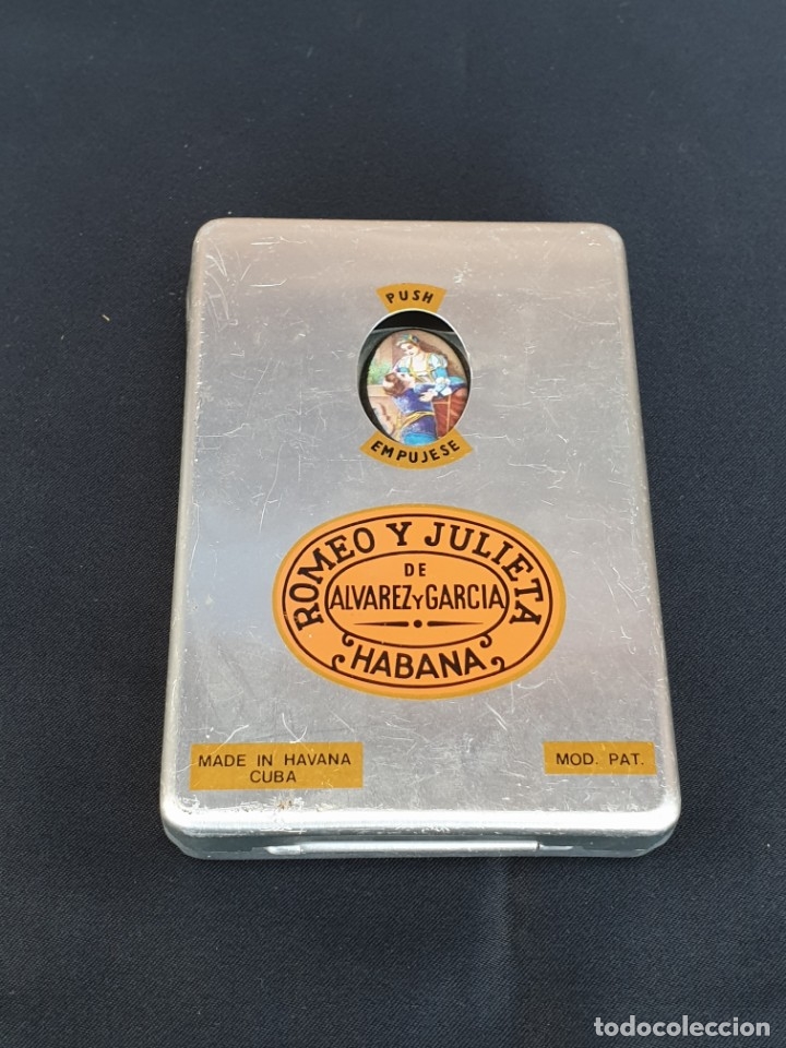Cajas y cajitas met&aacute;licas: Caja de puros de aluminio Romeo y Julieta. La habana