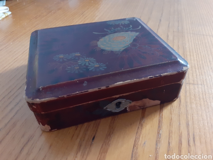 Cajas y cajitas met&aacute;licas: Caja de madera pintada a mano. 15 x 13 x 5 cms