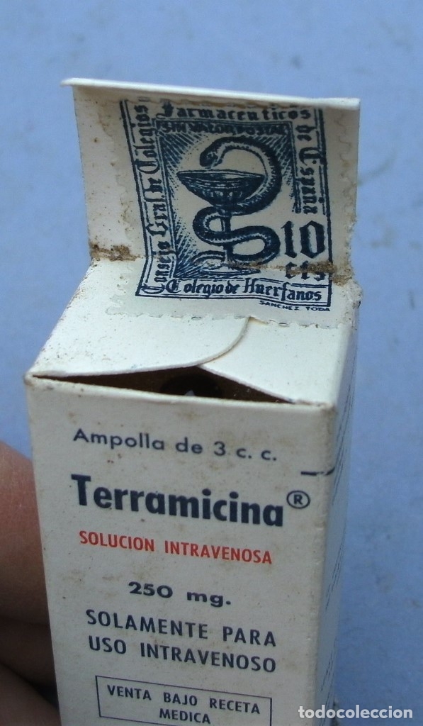 caja de farmacia: terramicina, pfitzer, ampolla - Compra venta en  todocoleccion