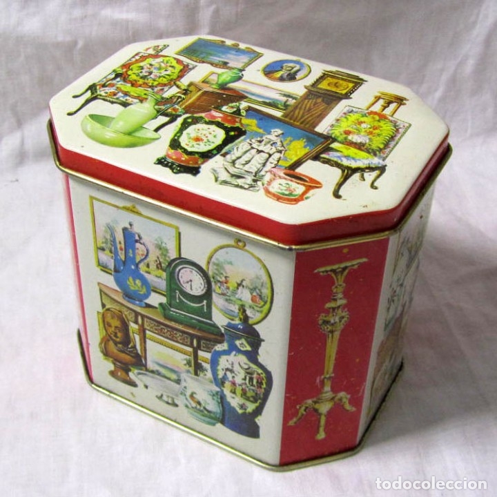 Casse e cassette metalliche: Caja de lata con decoraci&oacute;n de antiguedades