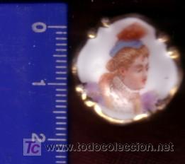 Cajas y cajitas met&aacute;licas: CAJITA MINIATURA DE PORCELANA LIMOGES REDONDA DECORADA A MANO FRISO DORADO 1,5CM DE DIAMETRO