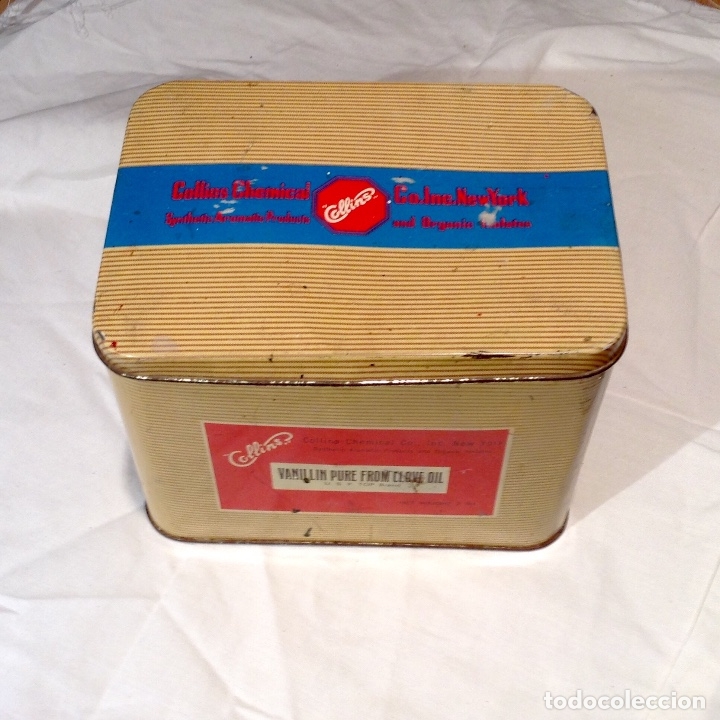Caixas e caixinhas met&aacute;licas: CAJA METALICA COLLINS CHEMICAL. USA. EXTRACTO DE VAINILLA