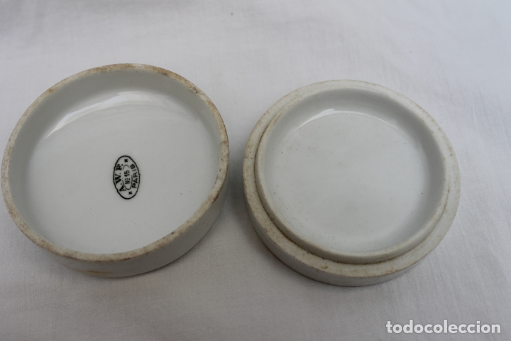 Cajas y cajitas met&aacute;licas: CAJA PORCELANA BLANCA, CON MARCAS  A.W.F. N&ordm; 15, PARIS