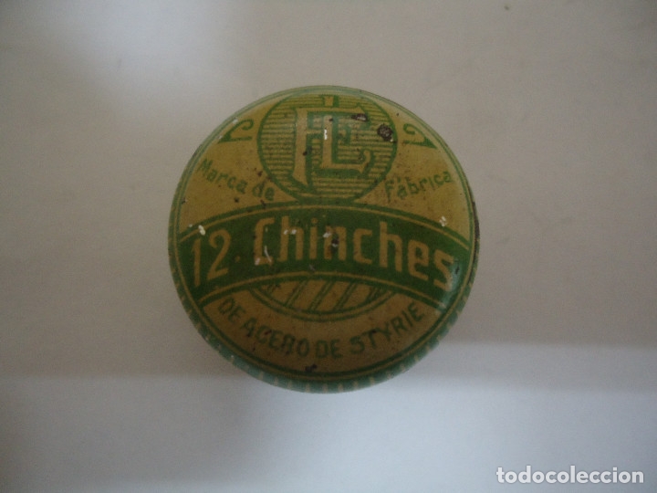 Bo&icirc;tes et petites bo&icirc;tes m&eacute;talliques: ANTIGUA CAJA METALICA PEQUE&Ntilde;A DE CHINCHETAS. --- 5