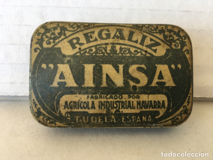 Cajas y cajitas met&aacute;licas: ANTIGUA LCAJA DE CHAPA REGALIZ AINSA