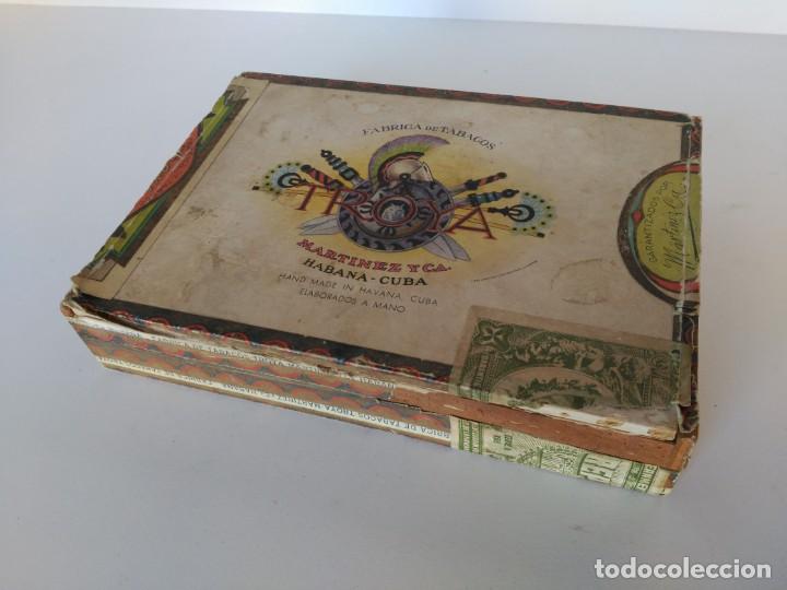 Cajas y cajitas met&aacute;licas: Antigua caja de puros habanos, Troya, Martinez y CIA