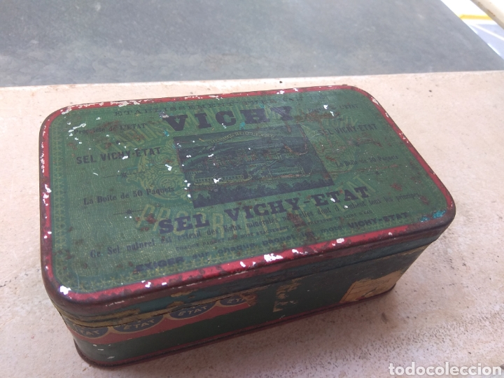 Boxes and metal boxes: Antigua Caja Met&aacute;lica Litografiada Vichy Etat