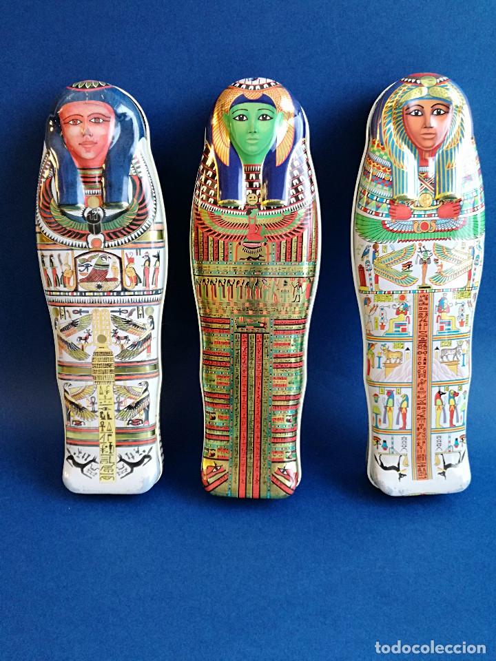 Cajas y cajitas met&aacute;licas: LOTE DE TRES LATAS SARC&Oacute;FAGOS DEL BRITISH MUSEUM.