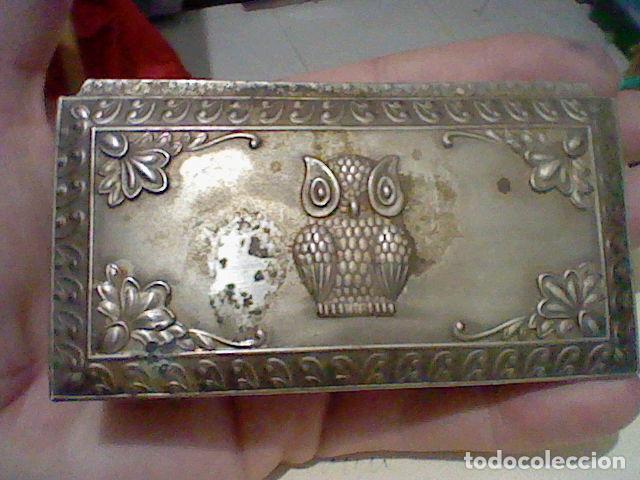 Cajas y cajitas met&aacute;licas: JOYERO CAJA METALICA BUHO LECHUZA 10 X  5,5 X 3 CMS PERDIDAS DE CROMADO