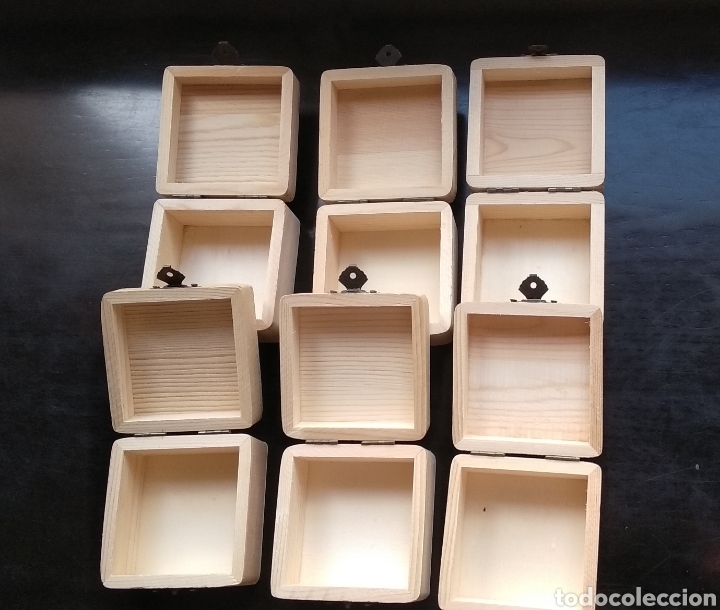 Cajas y cajitas met&aacute;licas: Lote de 6 cajitas de madera - Foto 3