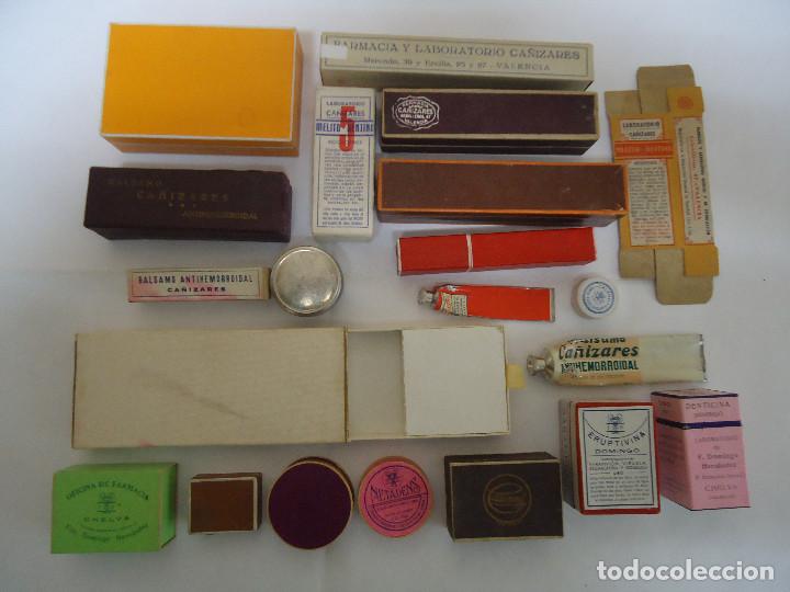 Bo&icirc;tes et petites bo&icirc;tes m&eacute;talliques: LOTE DE 21 CAJAS Y TUBOS DIFERENTES DE FARMACIA VACIAS SIN USAR.--- 4