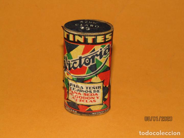 Cajas y cajitas met&aacute;licas: Antiguo Bote de Tintes VICTORIA Azul Claro Preparado por Eloy Jord&aacute; Barcelona
