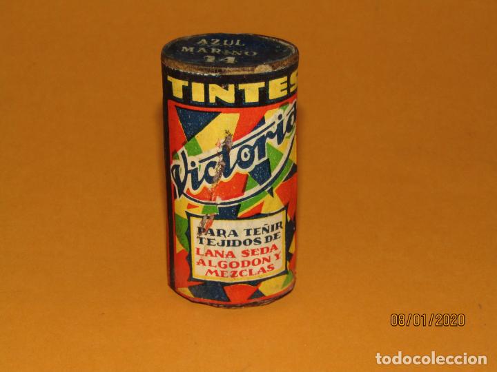 Cajas y cajitas met&aacute;licas: Antiguo Bote de Tintes VICTORIA Azul Marino Preparado por Eloy Jord&aacute; Barcelona