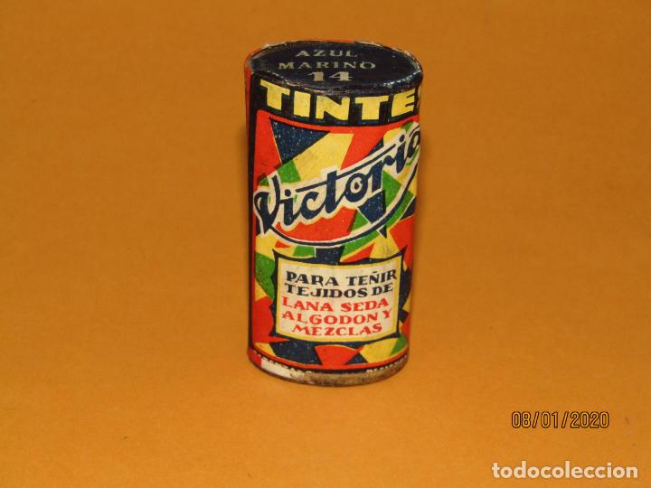 Cajas y cajitas met&aacute;licas: Antiguo Bote de Tintes VICTORIA Azul Marino Preparado por Eloy Jord&aacute; Barcelona
