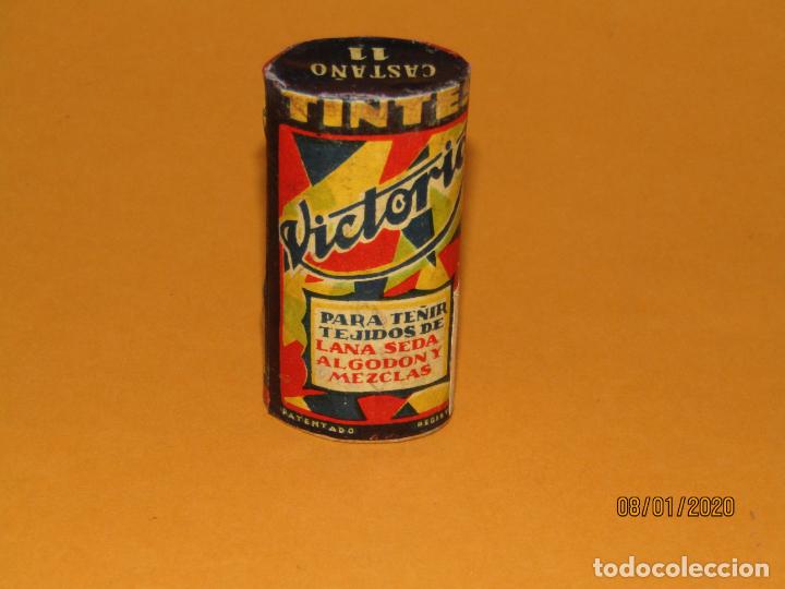 Cajas y cajitas met&aacute;licas: Antiguo Bote de Tintes VICTORIA Casta&ntilde;o Preparado por Eloy Jord&aacute; Barcelona