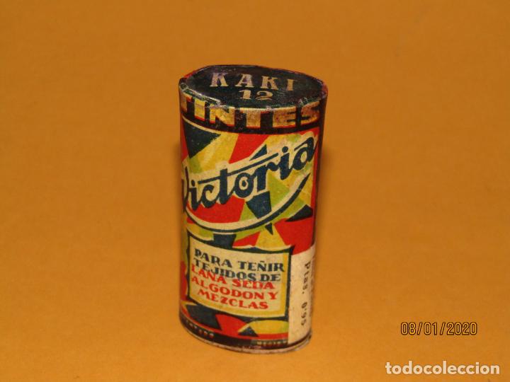 Cajas y cajitas met&aacute;licas: Antiguo Bote de Tintes VICTORIA Color Kaki Preparado por Eloy Jord&aacute; Barcelona