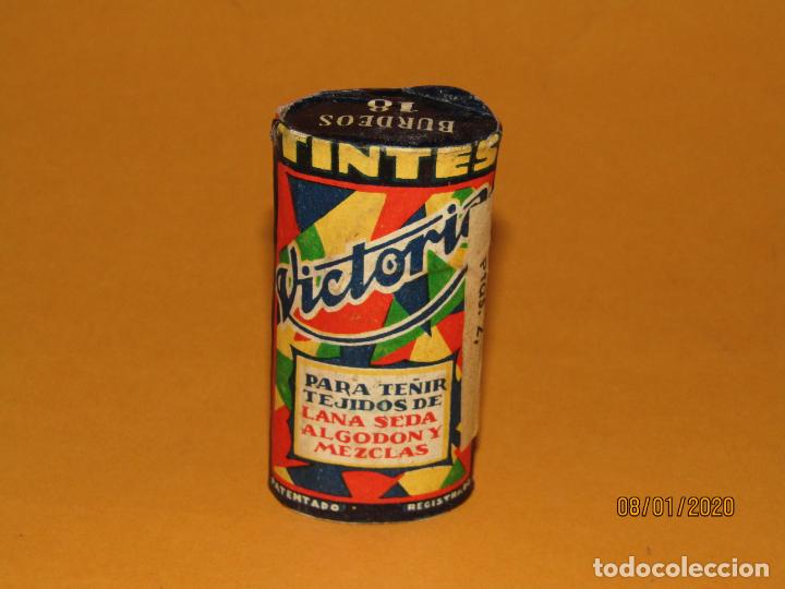 Cajas y cajitas met&aacute;licas: Antiguo Bote de Tintes VICTORIA Color Burdeos Preparado por Eloy Jord&aacute; Barcelona