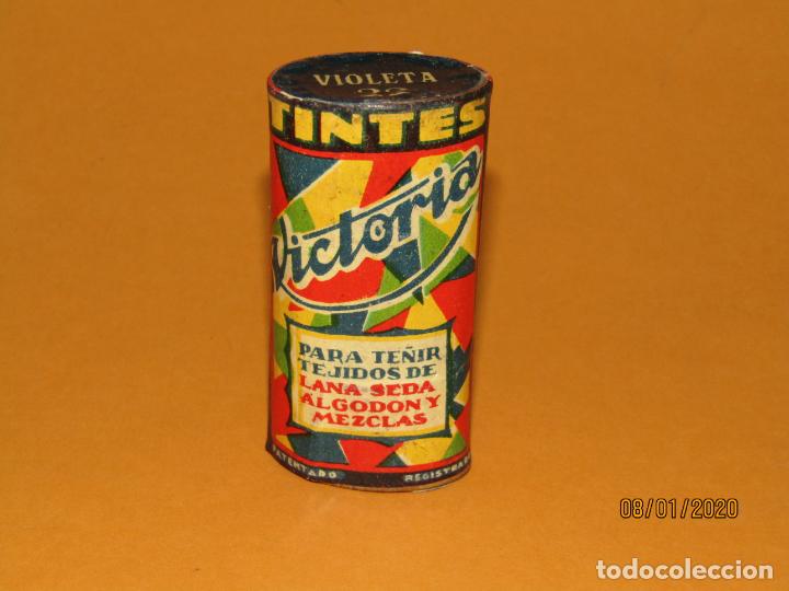 Cajas y cajitas met&aacute;licas: Antiguo Bote de Tintes VICTORIA Color Violeta Preparado por Eloy Jord&aacute; Barcelona