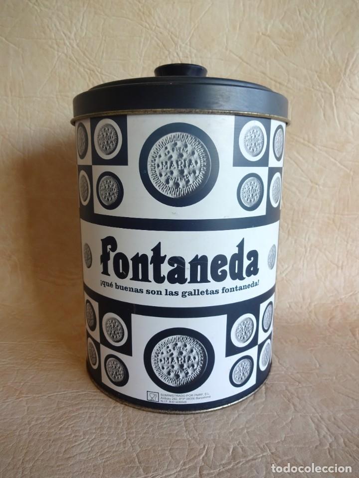 Boxes and metal boxes: bote metalico galletas fontaneda 21 cm x 15,7 cm