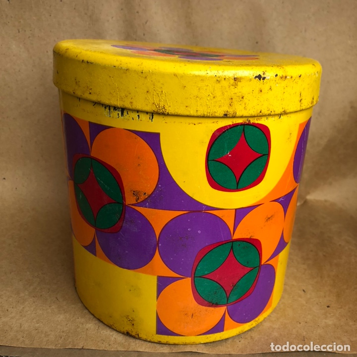 Cajas y cajitas met&aacute;licas: Curioso antiguo bote/lata/caja met&aacute;lica redonda de Cola-cao, ColaCao. A&ntilde;os 50.