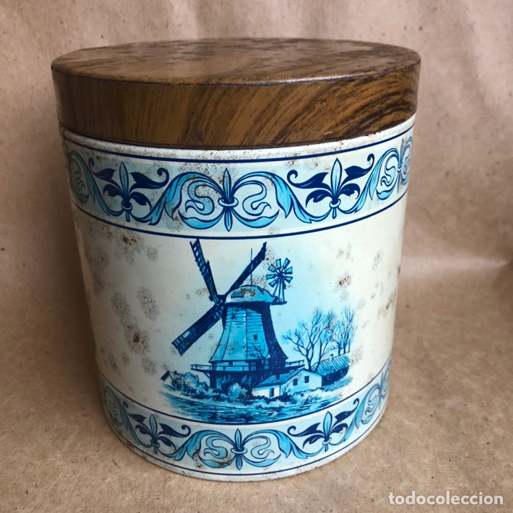 Cajas y cajitas met&aacute;licas: Antiguo bote lata met&aacute;lica tipo Cola-Cao . Fuerzahor.a&ntilde;os 50