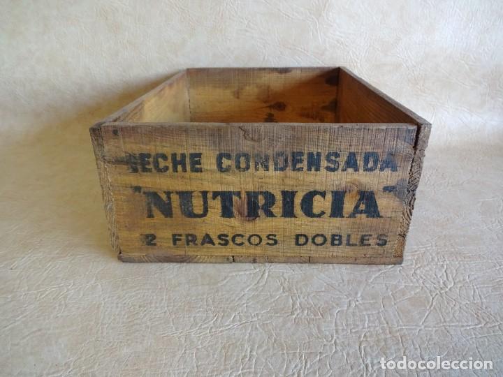 Cajas y cajitas met&aacute;licas: antigua caja madera leche condensada nutricia 46 cm x 32 cm x 17 cm restaurada!