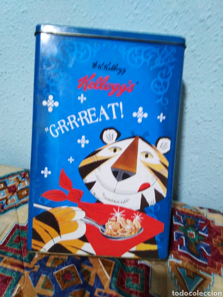 Cajas y cajitas met&aacute;licas: Lata antigua kelloggs