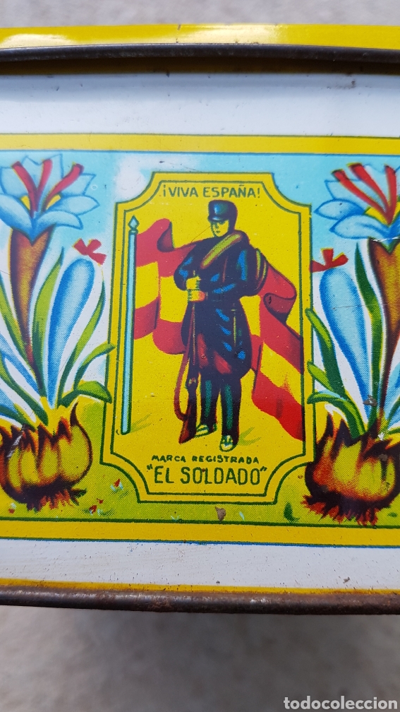 Blechdosen und Kisten: Lata azafranes Polluelos el soldado Novelda Alicante