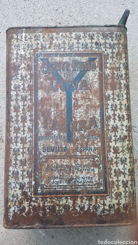 Blechdosen und Kisten: Antigua gran lata de aceite de oliva Ybarra Sevilla