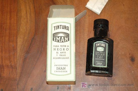 Blechdosen und Kisten: VIEJA BOTELLA CON CAJA DE TINTURA IMAN
