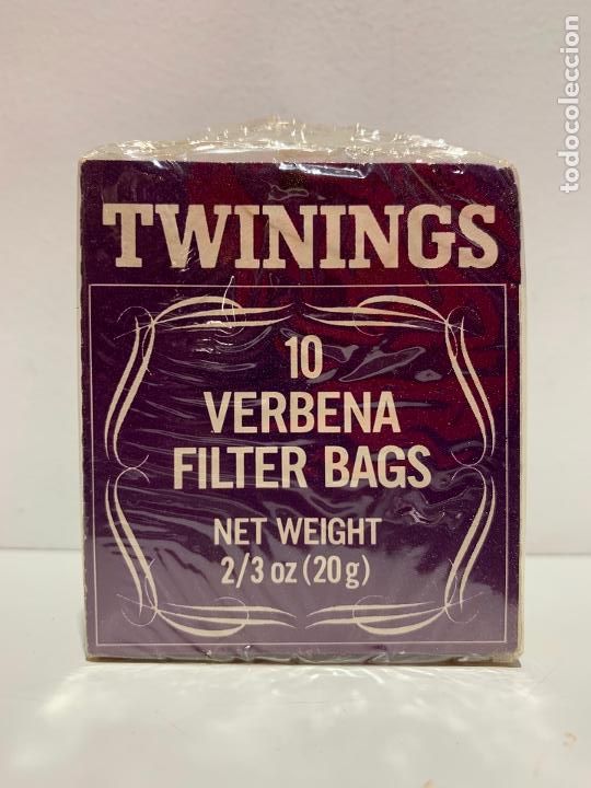 Bo&icirc;tes et petites bo&icirc;tes m&eacute;talliques: ANTIGUO PAQUETE DE 10 SOBRES TWININGS HIERBA LUISA