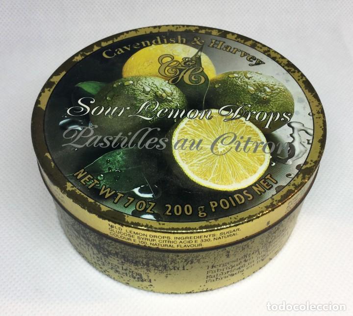 Boxes and metal boxes: Caja met&aacute;lica de caramelos Sour Lemon Drops &ndash; Cavendish & Harvey &ndash; A&ntilde;os 80