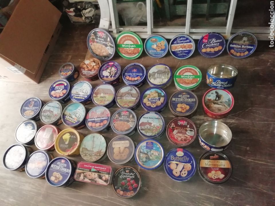 Cajas y cajitas met&aacute;licas: Lote de cajas de galletas de mantequilla danesas y holandesas de lata