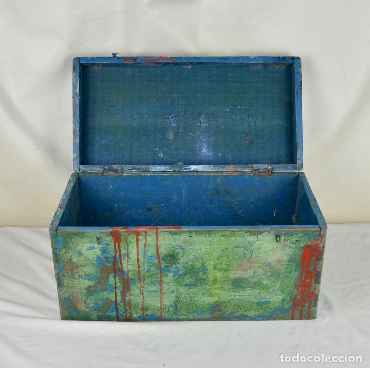Cajas y cajitas met&aacute;licas: Caja de madera pintada de verde - Foto 13