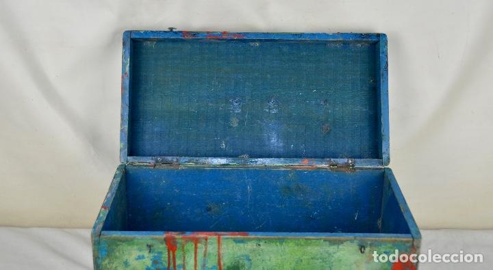 Cajas y cajitas met&aacute;licas: Caja de madera pintada de verde - Foto 14