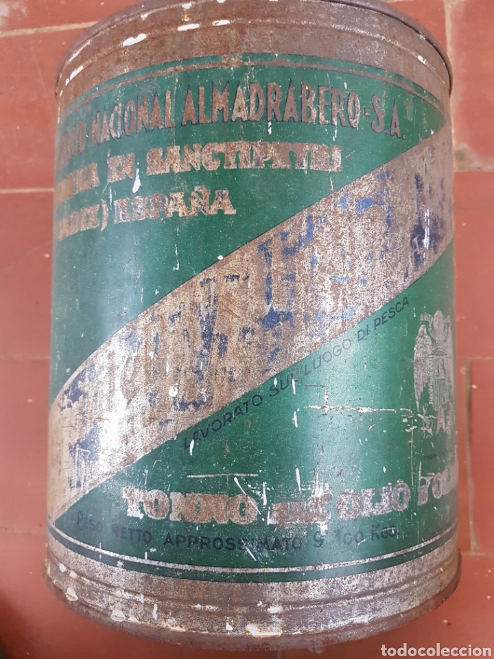 Cajas y cajitas met&aacute;licas: Antigua y gran lata atun consorcio nacional almadrabero Sanctipetri Cadiz