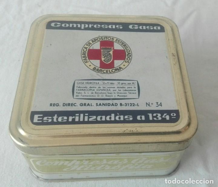 Caixas e caixinhas met&aacute;licas: Caja gasas.F&aacute;brica de ap&oacute;sitos esterilizados. Barcelona. C1
