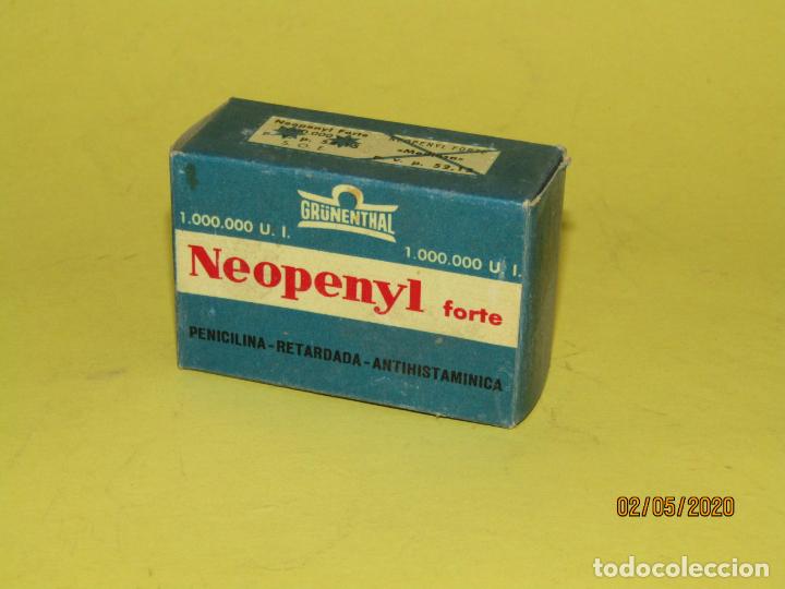 Boxes and metal boxes: Antigua Caja de Farmacia Medicina con Penicilina NEOPENYL Forte 1.000.000 U.L. de Lab. GR&Uuml;NENTHAL