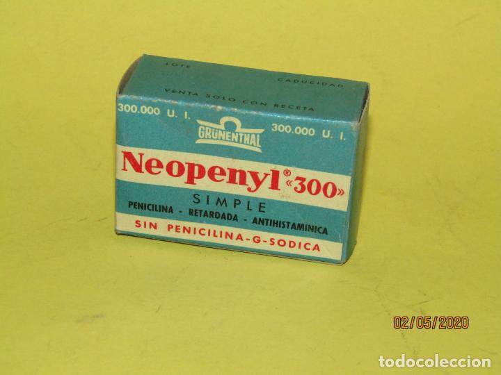 Boxes and metal boxes: Antigua Caja de Farmacia Medicina con Penicilina NEOPENYL 300 con 300.000 U.I. de Lab. GR&Uuml;NENTHAL