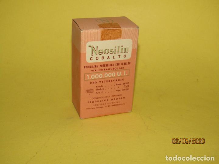 Cajas y cajitas met&aacute;licas: Antigua Caja de Farmacia Medicina de Penicilina NEOSILIN COBALTO 1.000.000 U.I. de Lab. ROCADOR