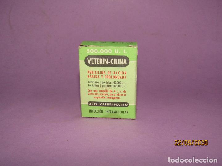 Cajas y cajitas met&aacute;licas: Antigua Caja de Farmacia Medicina de VETRIN-CILINA 500.000 U.I. de Lab. DIF