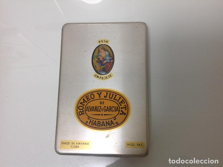 Cajas y cajitas met&aacute;licas: Antigua caja de puros Romeo y Julieta de &Aacute;lvarez y Garcia. Habana. Cuba