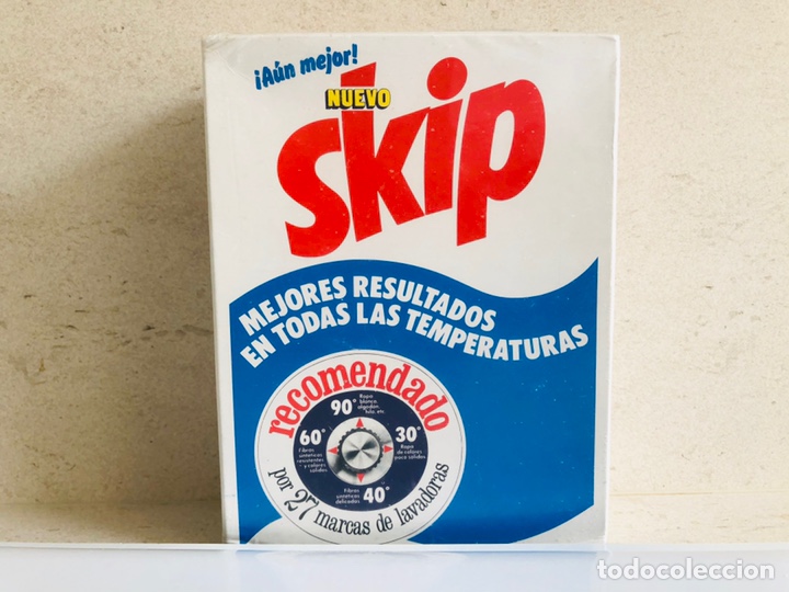 Boxes and metal boxes: !! PRECINTADA !! CAJA SKIP DETERGENTE A&Ntilde;OS 80 - TAMA&Ntilde;O MUESTRA-LAVADORA-NUEVO SIN ABRIR