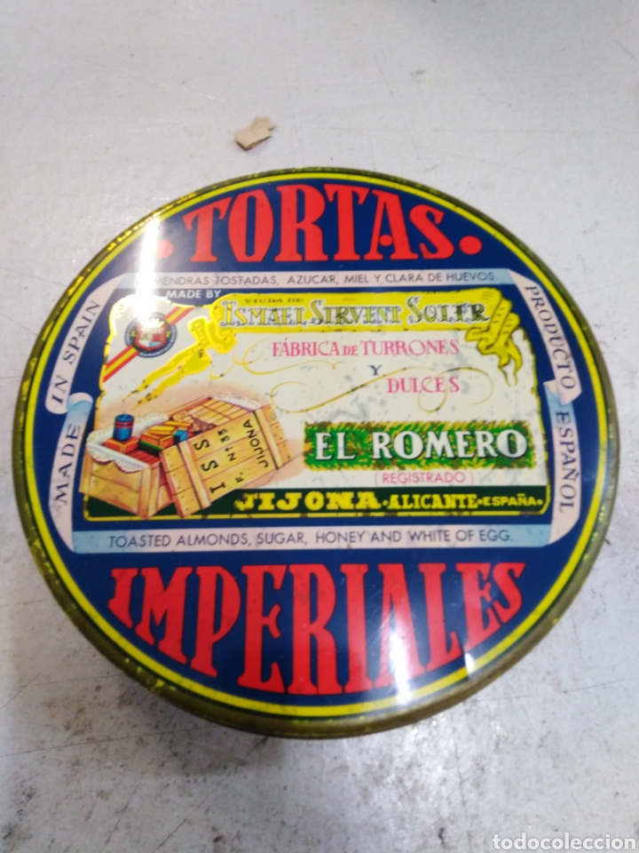Blechdosen und Kisten: TORTAS IMPERIALES-CAJA DE METAL LITOGRAFIADA,A&Ntilde;OS 50-60,20X6,FABRICA DE TURRONES Y DULCES,JIJONA ALI