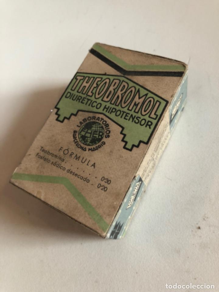 Boxes and metal boxes: Caja medicamento antiguo theobromol laboratorios fher