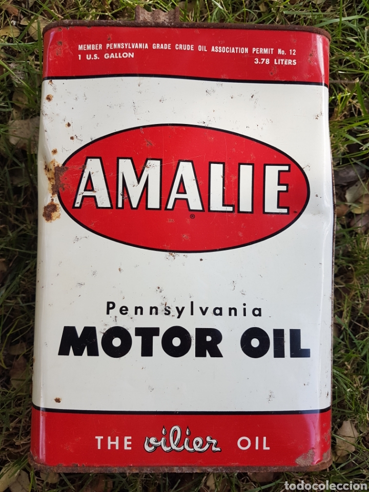 Blechdosen und Kisten: Lata aceite Amalie Pennsylvania EEUU 1955