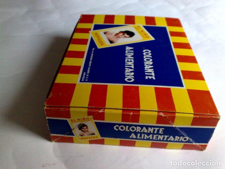 Cajas y cajitas met&aacute;licas: CAJA DE 20 ESTUCHES,EL NI&Ntilde;O DE 5 CARTERITAS CADA (100 UND) DE COLORANTE ALIMENTARIO (DESCRIPCI&Oacute;N)