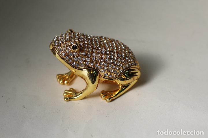 Cajas y cajitas met&aacute;licas: caja joyero rana