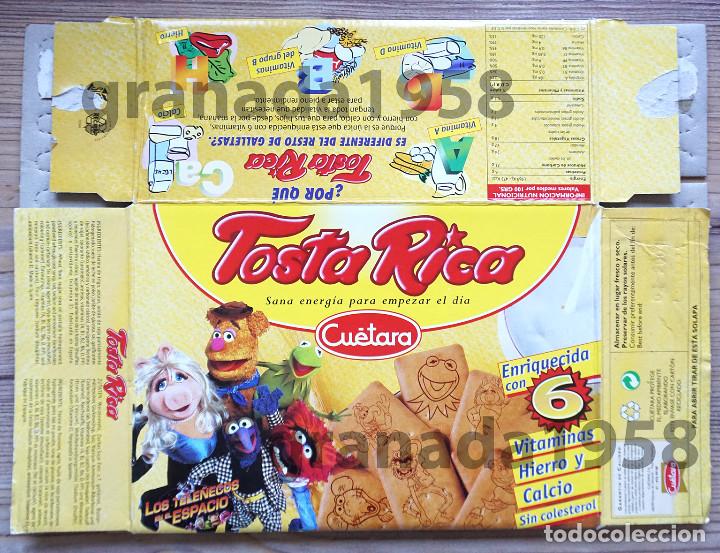 Blechdosen und Kisten: ENVASE CAJA CART&Oacute;N PLEGADA TOSTA RICA TOSTARICA CU&Eacute;TARA LOS TELE&Ntilde;ECOS EN EL ESPACIO A&Ntilde;O 2001