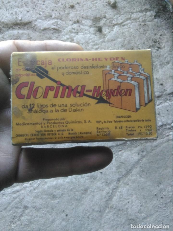 Cajas y cajitas met&aacute;licas: Caja medicina medicamentos antiguo con precintos originales CLORINA HEYDEN